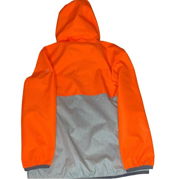 Killtec Boys Sz 8 Windbreaker Jacket Hooded Full Zip Pockets Orange Silver Coat - Picture 7 of 10